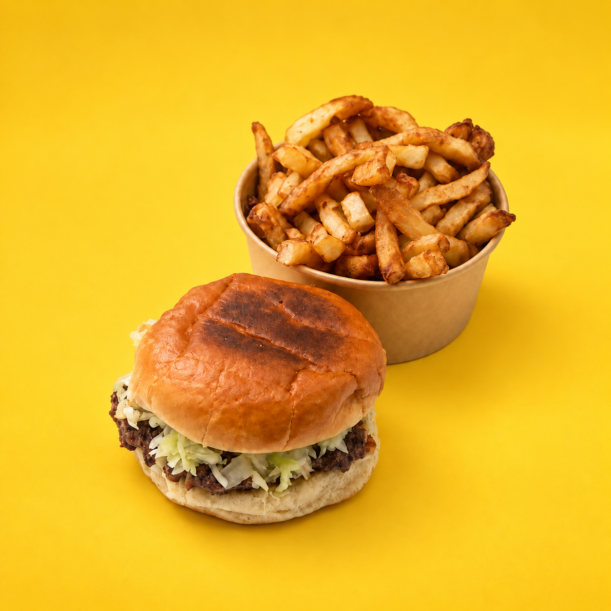 Burger et frites de la Cantine Ti-Wick